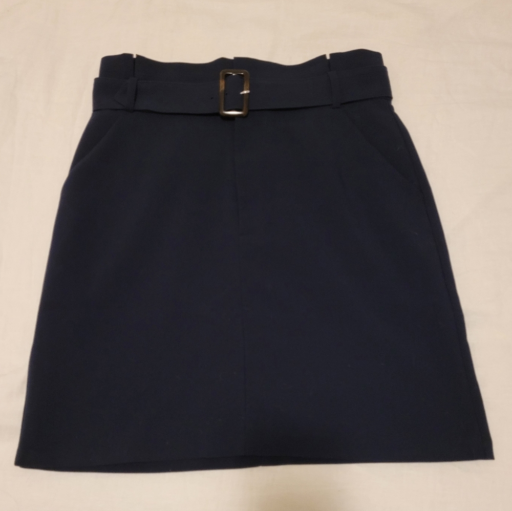 Banana Republic Factory - Belted Pencil Skirt, 14 Tall, in Preppy Navy